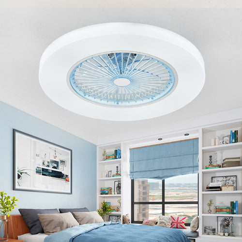LED Stepless dimming remote control ceiling Fans lamp Invisible Leaves 58cm Modern simple home decoration Luminaire APP control
