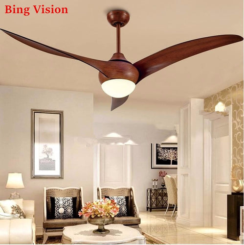 Nordic Brown Vintage Ceiling Fan With Lights Remote Dimming  Control Ventilador De  Techo Fan LED Light Bedroom ceiling fans